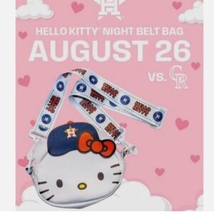 Hello Kitty Houston Astros Belt Bag White Fanny Pack Limited Edition Crossbody